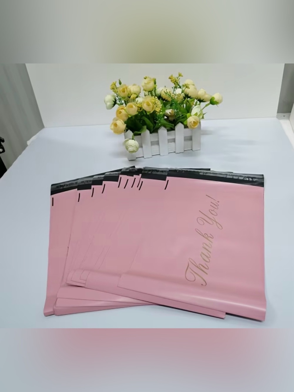 Poly Mailers Thank You Pink 10”x6” Set of 15